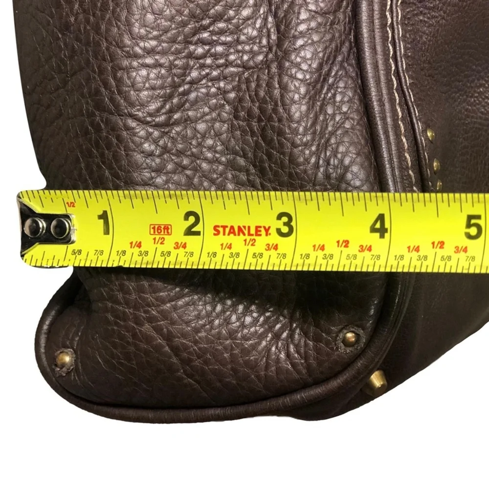 M CHLOE Paddington Dark Brown Leather Laptop Tote Bag with Lock and Key Unisex